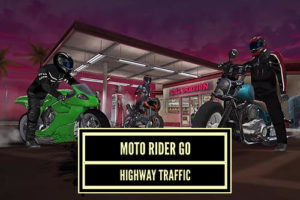 1 moto rider go highway traffic