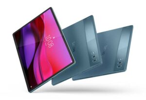 09 Yoga Tab Plus Tidal Teal Group shot color and back view